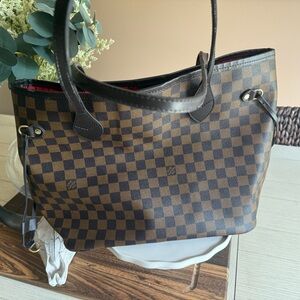 Checkered Brown Tote Bag